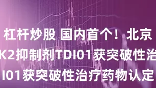 杠杆炒股 国内首个！北京泰德ROCK2抑制剂TDI01获突破性治疗药物认定